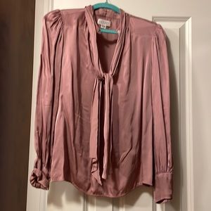 Rose colored blouse with tie silk